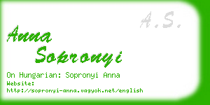 anna sopronyi business card